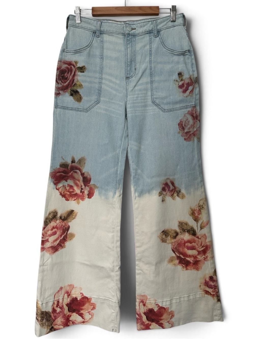 Anthropologie Pilcro Rylan Floral Relaxed High-Rise Flare Jeans - Picture 4 of 11